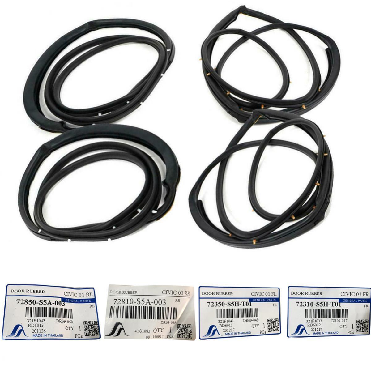 FOR HONDA CIVIC 4 DOOR 2001-2005 SEDAN DX EX GX LX SI SEAL RUBBER WEATHERSTRIP