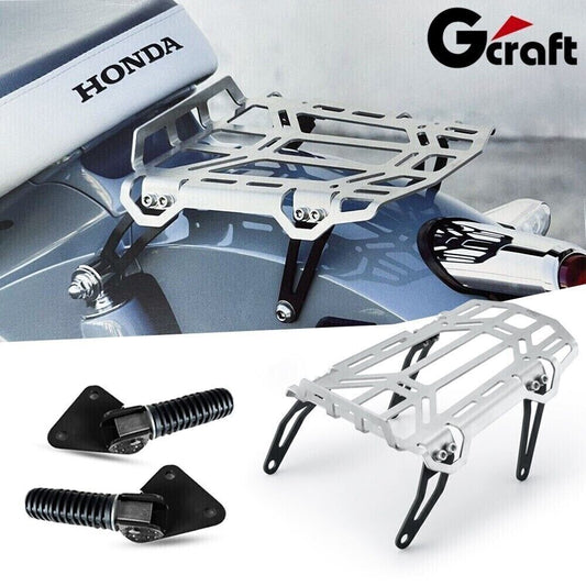 REAR LUGGAGE RACK BLACK FOOT PEGS FOOTREST FOR HONDA SUPER CUB C125 2018-2023