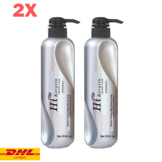 2x Hi Keratin Smooth Cream Hair Mask Treatment for Damage Chemical Treated 618ml