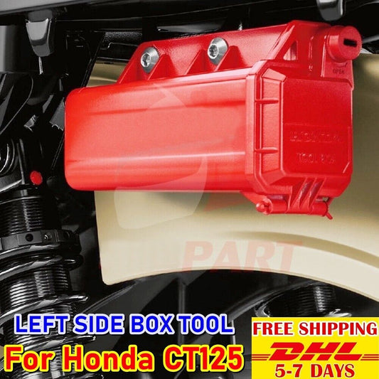 Left Side Tool Box For Honda Ct125 125 Trail Motorcycle Hunter Cub Rear Red New