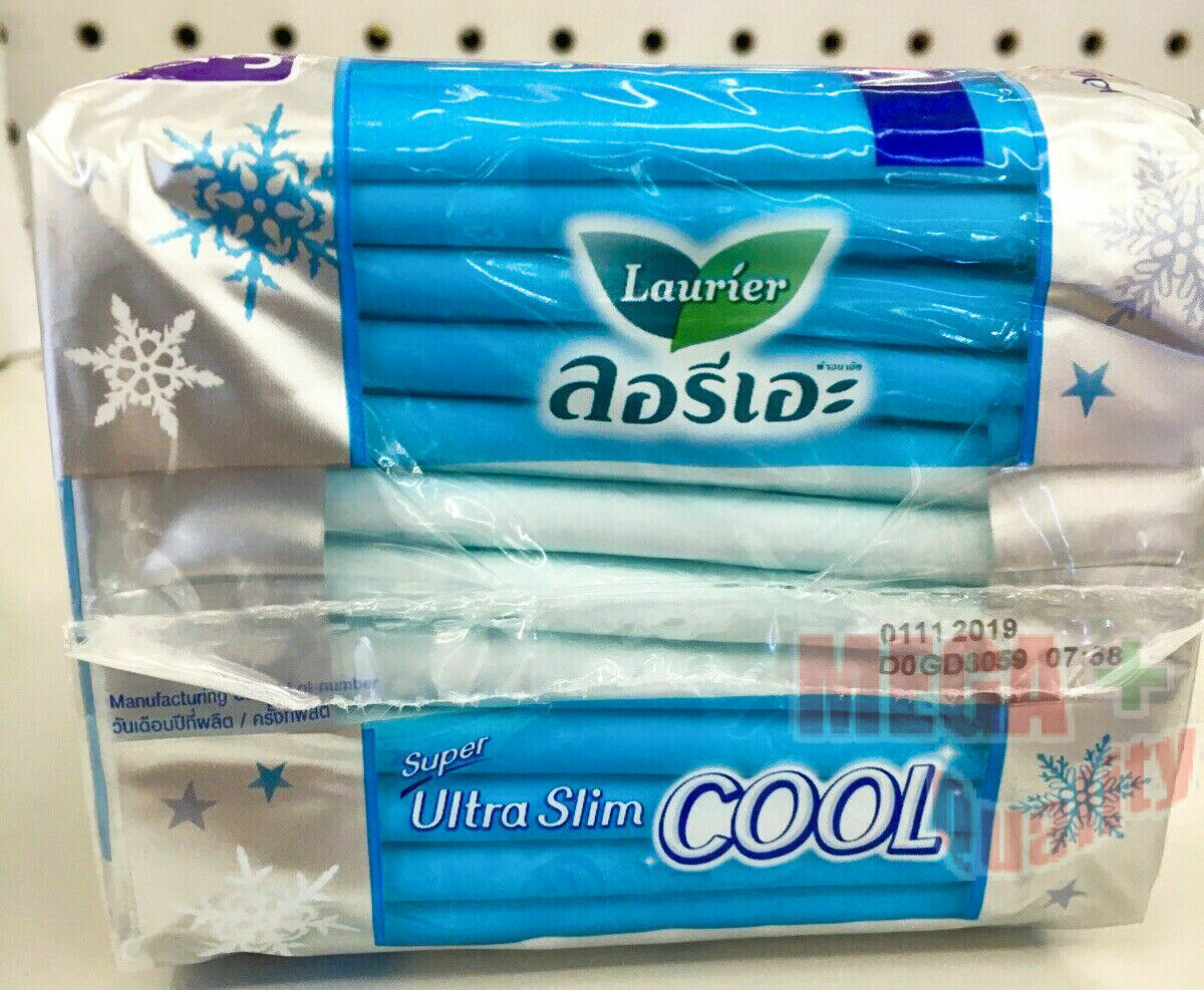 12 PADS LAURIER SUPER ULTRA SLIM 0.1 COOL TOWEL FOR NIGHT SANITARY NAPKINS 30 Cm