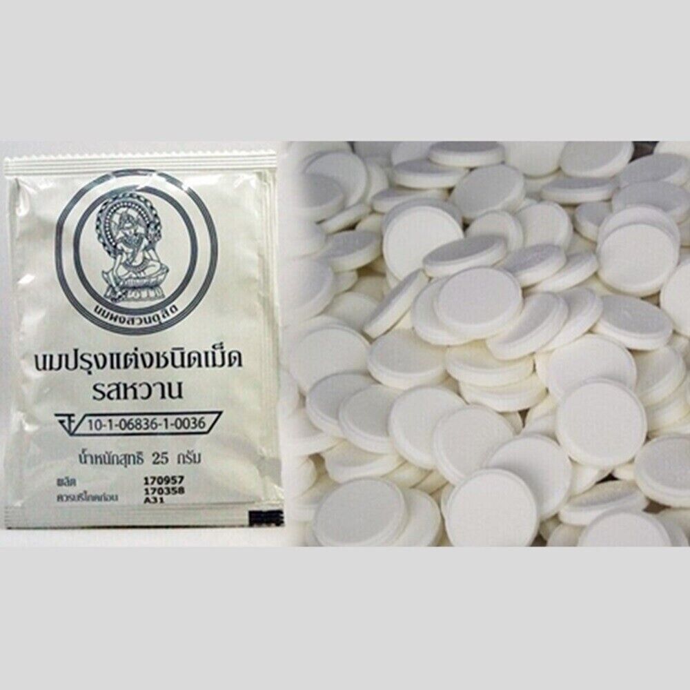 100 X Candy Thai Royal Chitralada Milk Tablet Sweet Natural Tasty Flavour 25 g