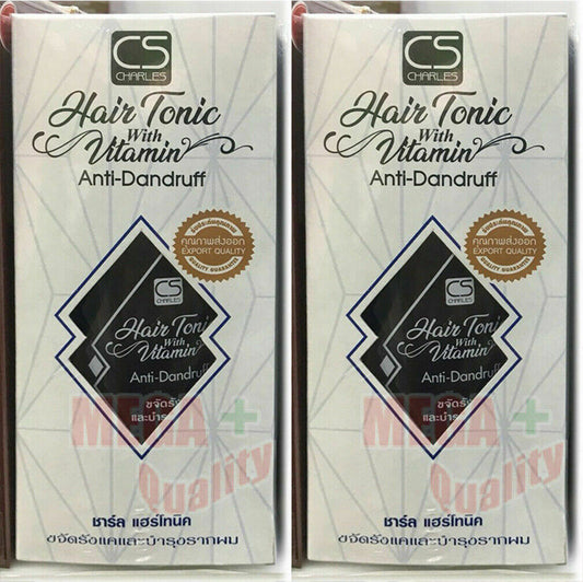 2 x Cs Charles Super Coat Hair Tonic Regrowth Anti-dandruff With Vitamin 100ml.