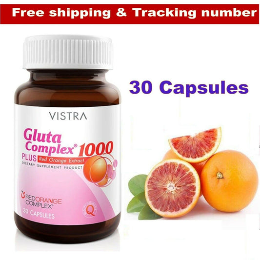 VISTRA Gluta Complex 1000 Plus Red Orange All Natural Extract 30 Caps