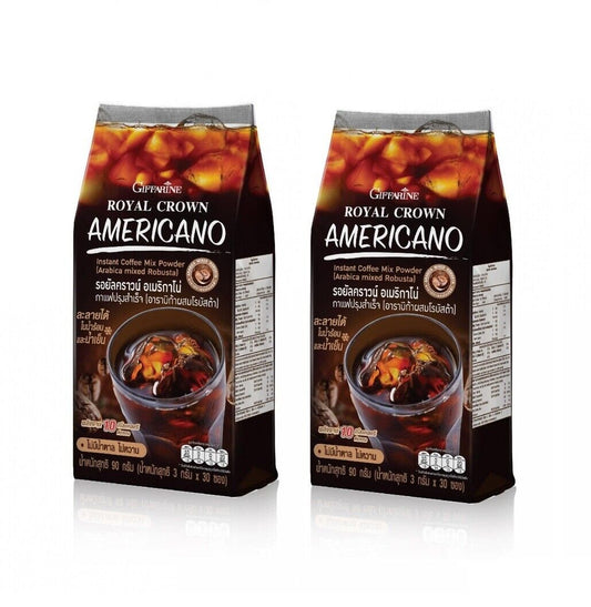 2x Royal Crown AMERICANO Instant Coffee 0% Sugar Black Coffee Drink Low calorie