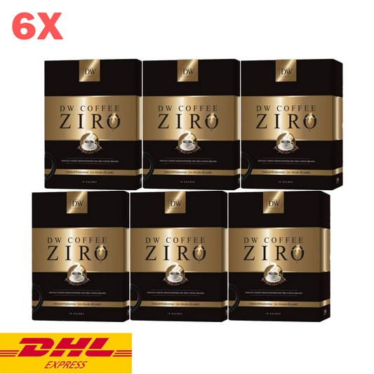 6x DW Coffee ZIRO Instant Powder Mix Slimming No Sugar Natural Extracts Healthy