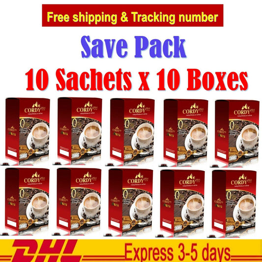 10x Cordy Plus Cordyceps Herbal Ginseng Instant Coffee Healthy Body 10 Sachets