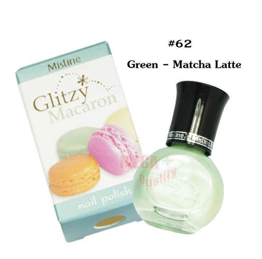 Mistine Glitzy Macaron Nail Polish # 62 Green - Matcha Latte 1 Piece 5.5ml