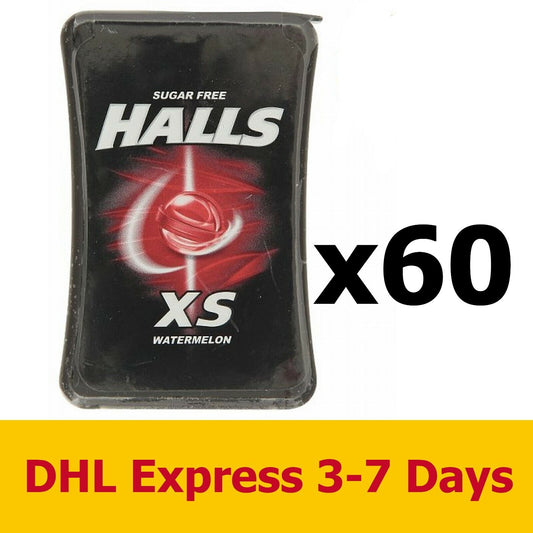 60x15g Halls XS Sugar Free Candy Watermelon Flavored Sweets Snack Pantry Home