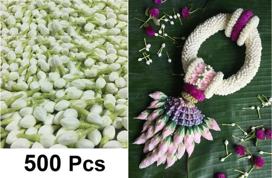 500X Jasmine Flower Artificial Tissue Paper Thai Garland Handcrafts DIY Art