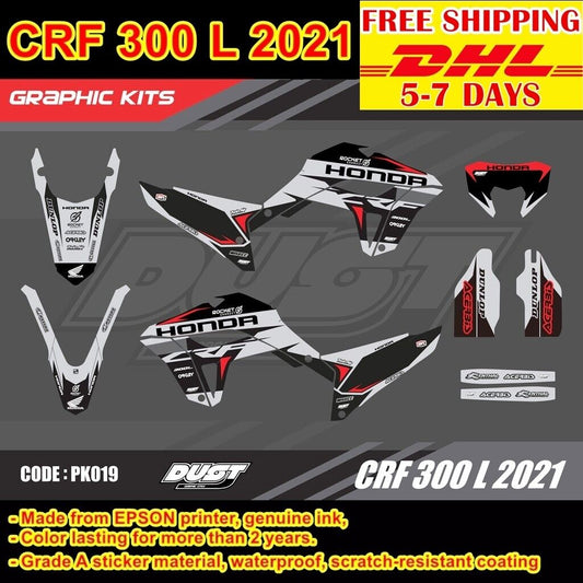Stickers Kit For Honda CRF 300 L 2021Motocross Graphics Whole Bike Decals PK019