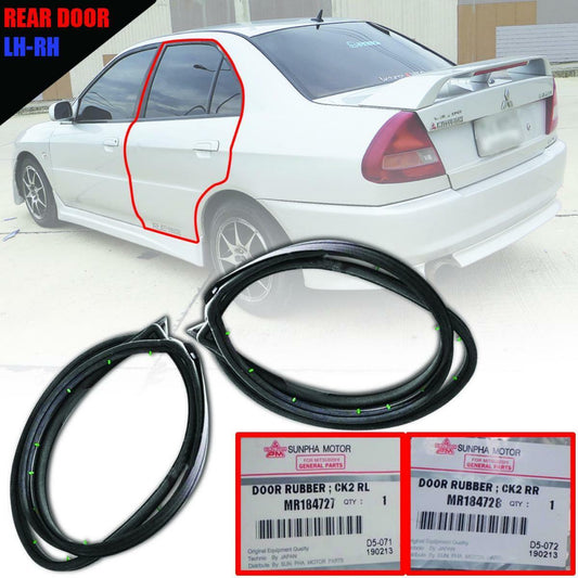 Rear RH LH Door Rubber Seal Weatherstrip Fit Mitsubishi Mirage Lancer Sedan 1996