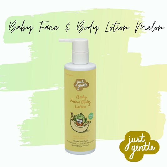Just Gentle Baby Face & Body Lotion Organic for Newborns Kids Melon Scent 200 ml