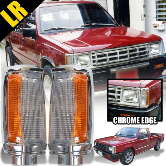 Corner Lamp Light Pair Chrome Side LR Fit Mitsubishi L200 Mighty Max 1979-1996