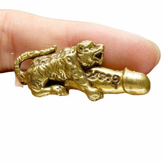 Brass Figure Tiger Men Penis Amulet Pendant Benefit Magic Talisman Paladkik Hot