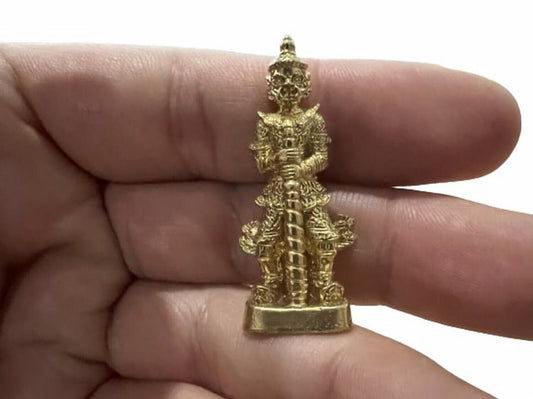 Thai Success Knife Magic Giant Thao Wet Suwan Statue Talisman Wessuwan Amulet