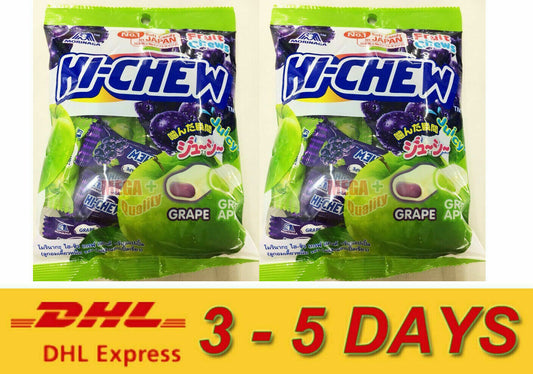 2x 100g. Morinaga Hi-chew Soft Chewy? Candy Grape Green Apple Fruit ** Express !