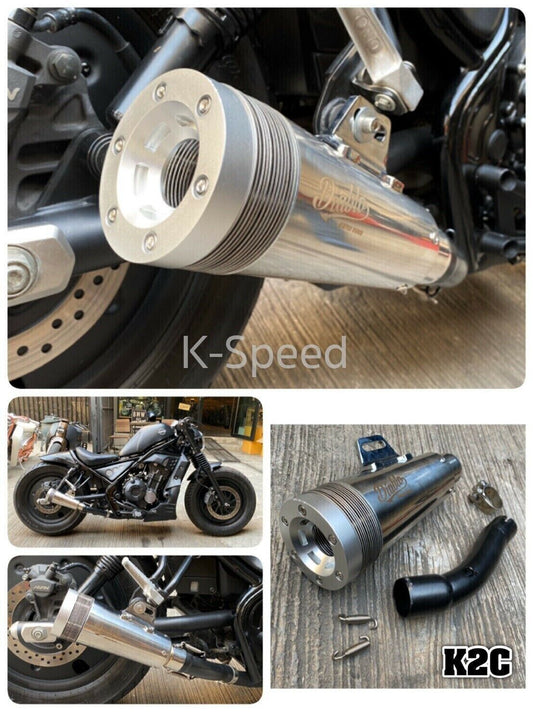 Diablo K2C Exhaust Pipe Muffler Tips Slip For Honda Rebel 500 2017 - 2021