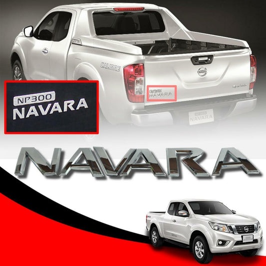 PLASTIC EMBLEM DECAL CHROME LOGO FOR NISSAN NAVARA LETTERS INSTALL WITH TAPE 3M