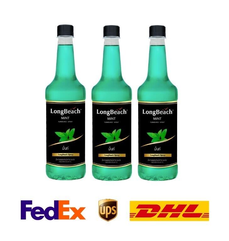 3x LongBeach Mint Syrup concentrated nectar mixed drink Cafe Restaurant Party