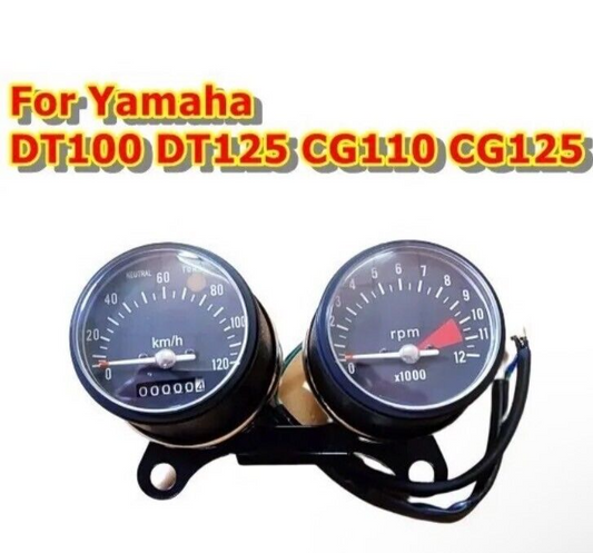 A5 Speedometer Gauges Tachometer For Yamaha DT100 DT125 CG110 CG125 Speedo