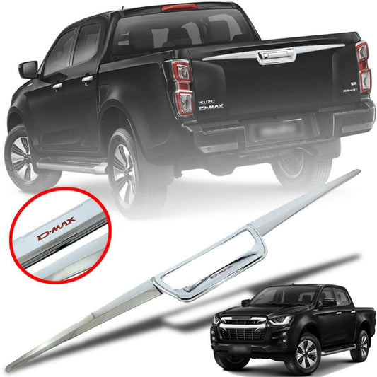 Rear Cover Tailgate Trim Chrome Red Logo For Isuzu D-max Dmax Pickup 2020 2021