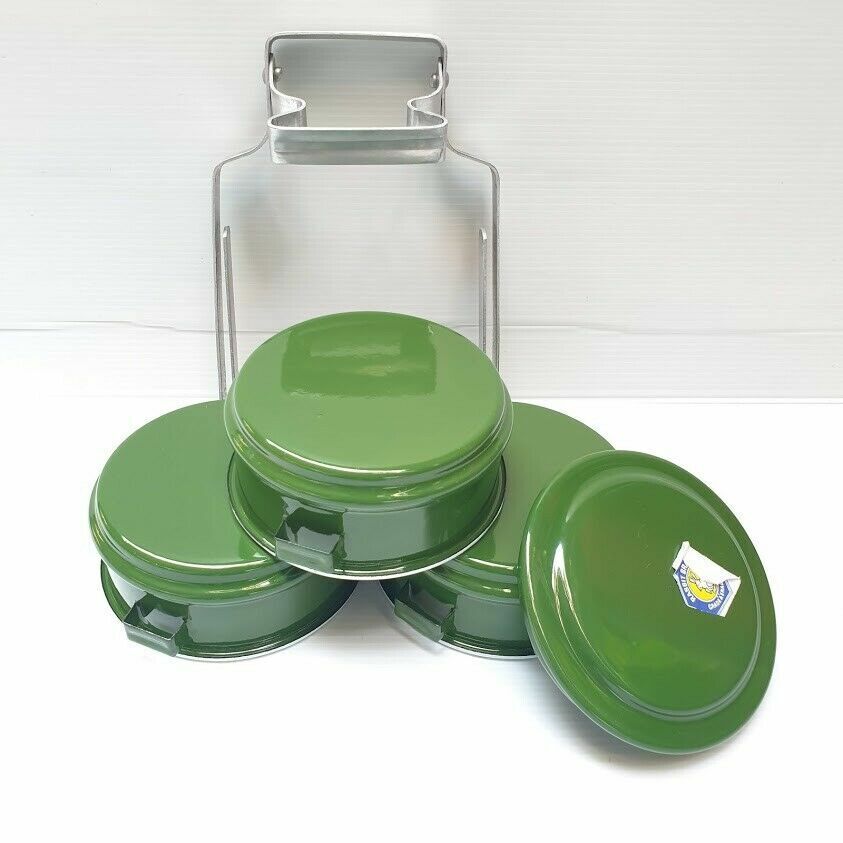 Thai Enamel Tiffin Lunch Box Food Carrier Container Pinto Bento Enamelware