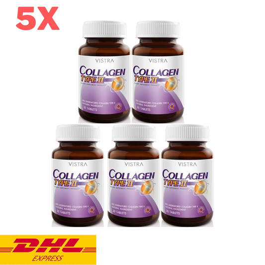 5x Vistra Collagen Type II 40mg Bone Joint Care Natural Undenatured Healthy 30's