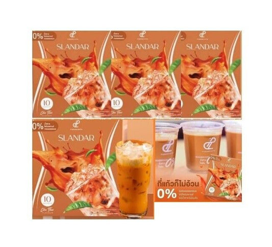 3x Slandar Thai Tea Instant Drink 0% Sugar Control Hunger delicious, intense