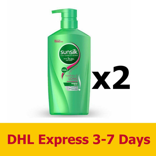 2x650ml Sunsilk Healthier & Long Shampoo Nourishes Styling Hair Care Beauty