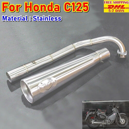 E17 Exhaust Full System For Honda C125 Cub Super Pipe Muffler Stainless Series 1