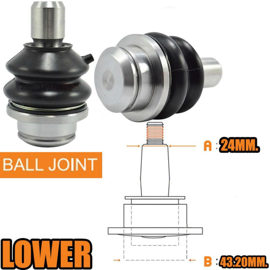 2 PCs Ball Joint Lower For Nissan Navara NP300 2WD D23 2014-2019 Ute Pickup