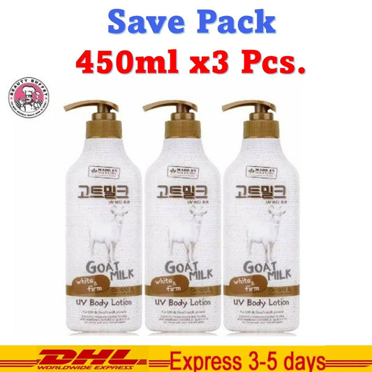 3x Beauty Buffet Made In Nature Goat Milk UV Body Lotion Smooth Soft Skin
