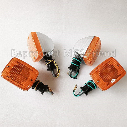 Set 4 pcs. Front & Rear Turn Signal Lamp Fits Kawasaki KH110 GTO-110 GTO-125