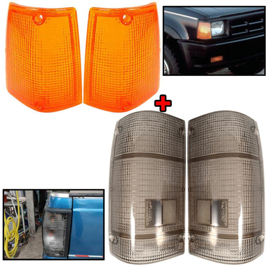 Set Corner Lamp Amber Lens Tail Lamp Smoke Lens For 1985-1998 Mazda B2200 B2600