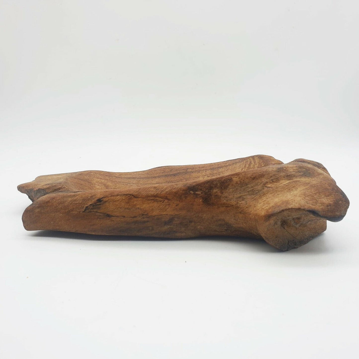 Hand Carved Wood Teak Wooden Bowl Box Natural Fruit Soap Dish Vintage