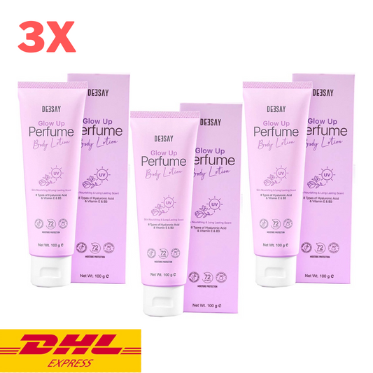 3x Deesay Glow Up Perfume Body Lotion Brightening Moisturizing Nourish Skin 100g
