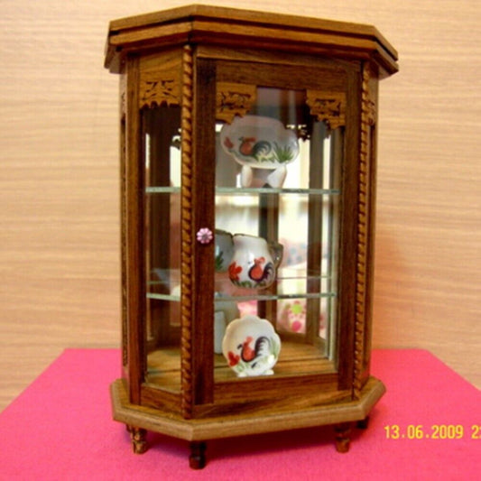 Vintage Teak Wood Cabinet Craft Handmade Carved Cupboard Furniture Free Gift