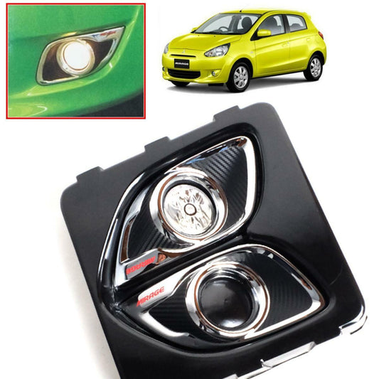 Cover Fog Lamp Spot Light Carbon Chrome For Mitsubishi Mirage Space Star 2012-15