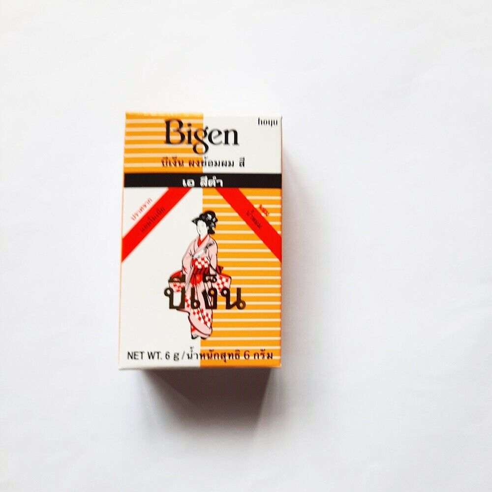 6x Bigen Hair Color Powder Black (A) Permanent Dye Ammonia-Free No Pungent 6g