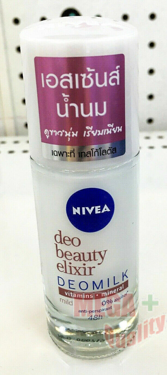 40ml Nivea Deo Beauty Elixir Deomilk Mild Antiperspirant Roll On Brighten Soothe