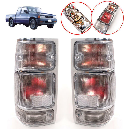 Taillight Lamp Chrome Bezel Pair for Passport Amigo Rodeo TFR TF 1991-1997