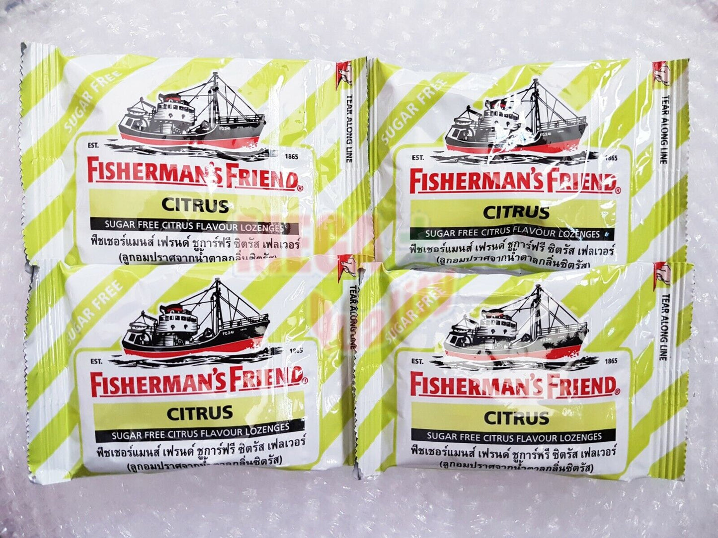 4 packs x 25g. Fisherman s Friend CITRUS Flavour Lozenges Sugar Free Candy