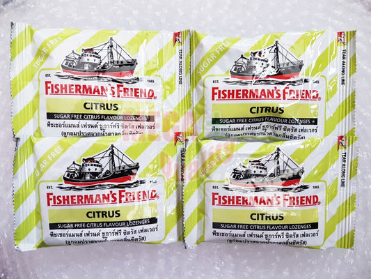 4 packs x 25g. Fisherman s Friend CITRUS Flavour Lozenges Sugar Free Candy