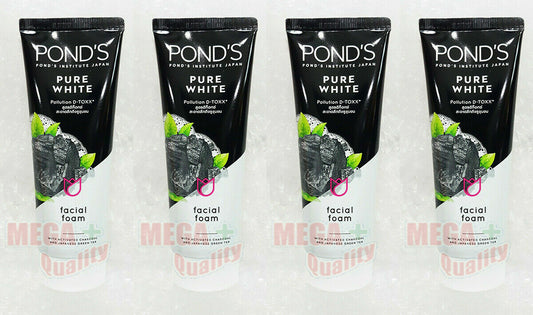 4 x POND s PURE DEEP CLEANSING CARBON FACIAL FOAM 100 G.