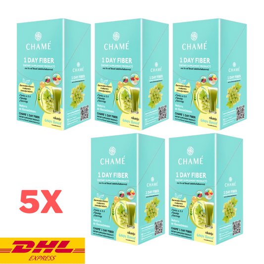 5x CHAME 1 Day Fiber Drink Prebiotic Radiant Skin Help Excretion Hight Vitamin