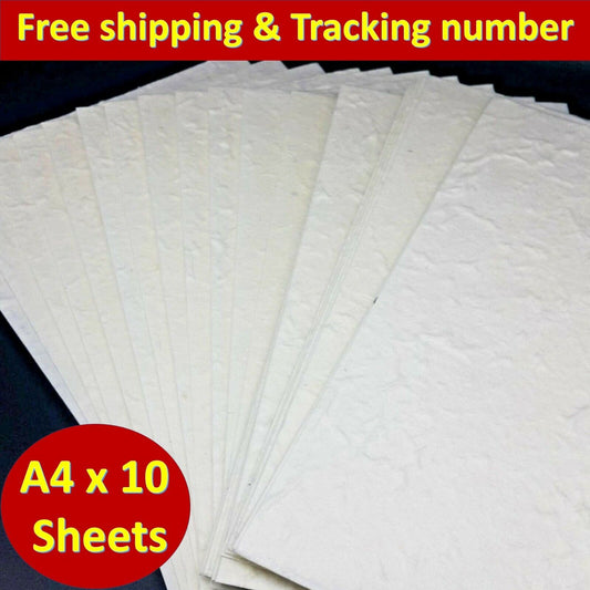 A4 Mulberry Paper Sheets Handmade Art Natural White Color Craft Scrapbook Cards