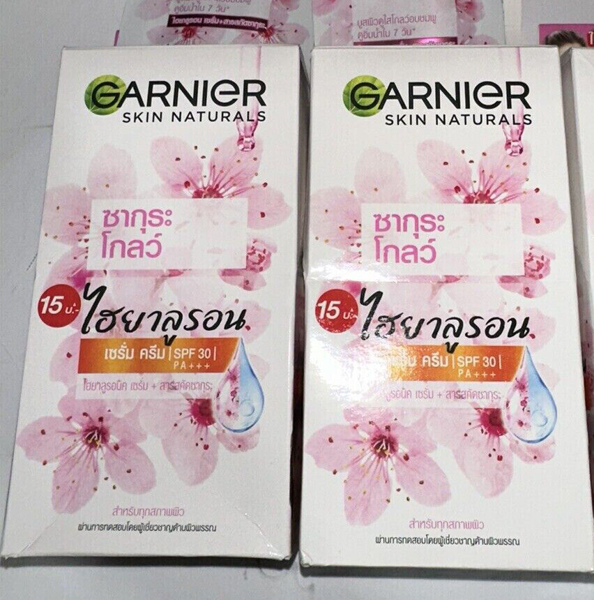 10x Garnier Sakura White Prinkish Radiance Moisturizing Day Cream SPF30 PA 7ml