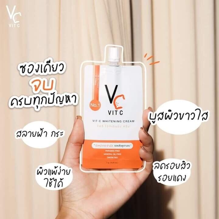 10x VC Vit C Whitening Cream Concentrate Vitamin Bright Clear Skin Nong Chat 7g