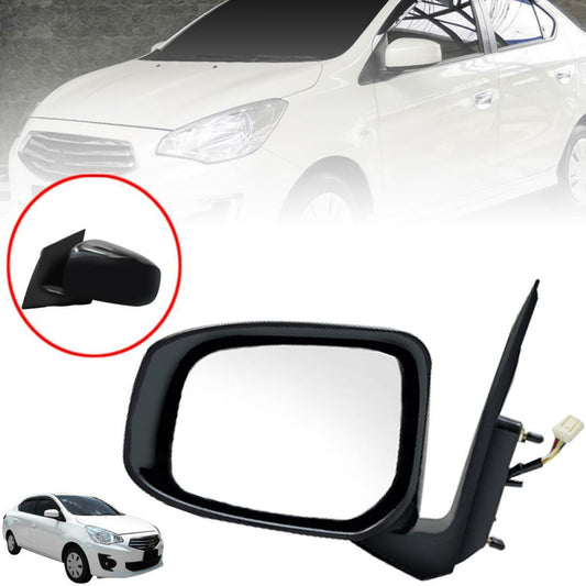 Side Mirror Left LH Black 3 Wires For Mitsubishi Mirage G4 Sedan Attrage 2013-17